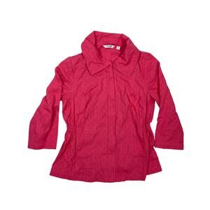 Vintage Pink Eyelet Top Barbie Collared Button Down‎ 3/4 Sleeve Women’s XS